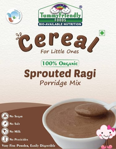 TummyFriendly Foods Certified Stage1 Porridge Mixes | Organic Baby Food for 6 Months Old Baby | Ragi, Brown Rice (Pack of 2)