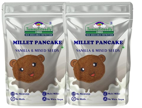 TummyFriendly Foods Millet Pancake Mix - Chocolate, Seeds. HealthyBreakfast- 150 gms Each Cocoa Powder (Pack of 2)