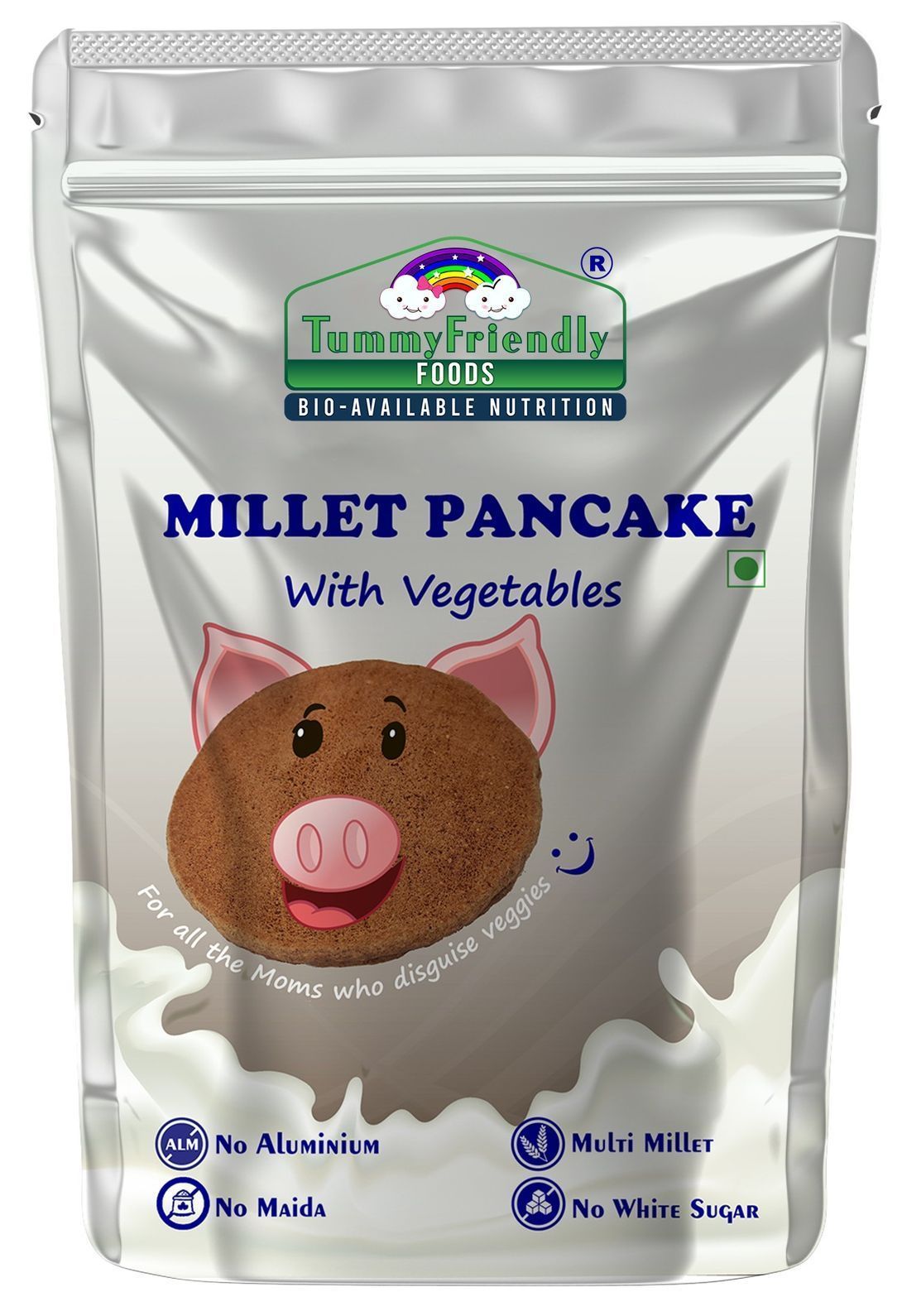 TummyFriendly Foods Aluminium-Free Millet Pancake Mix with Vegetables (800 gms)