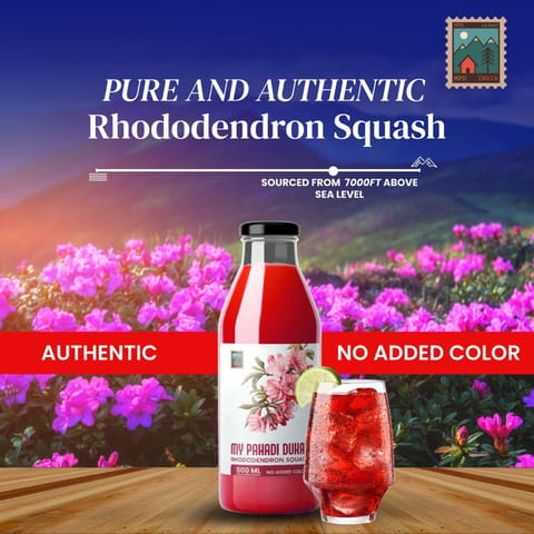 My Pahadi Dukan Buransh Sanjivni Flower Juice - Rhododendron Squash (300ml)