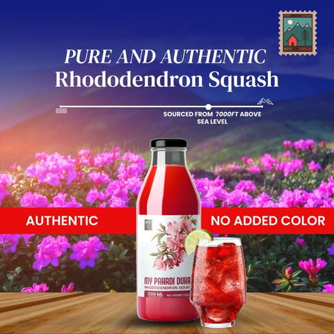 My Pahadi Dukan Buransh Sanjivni Flower Juice - Rhododendron Squash (400ml)