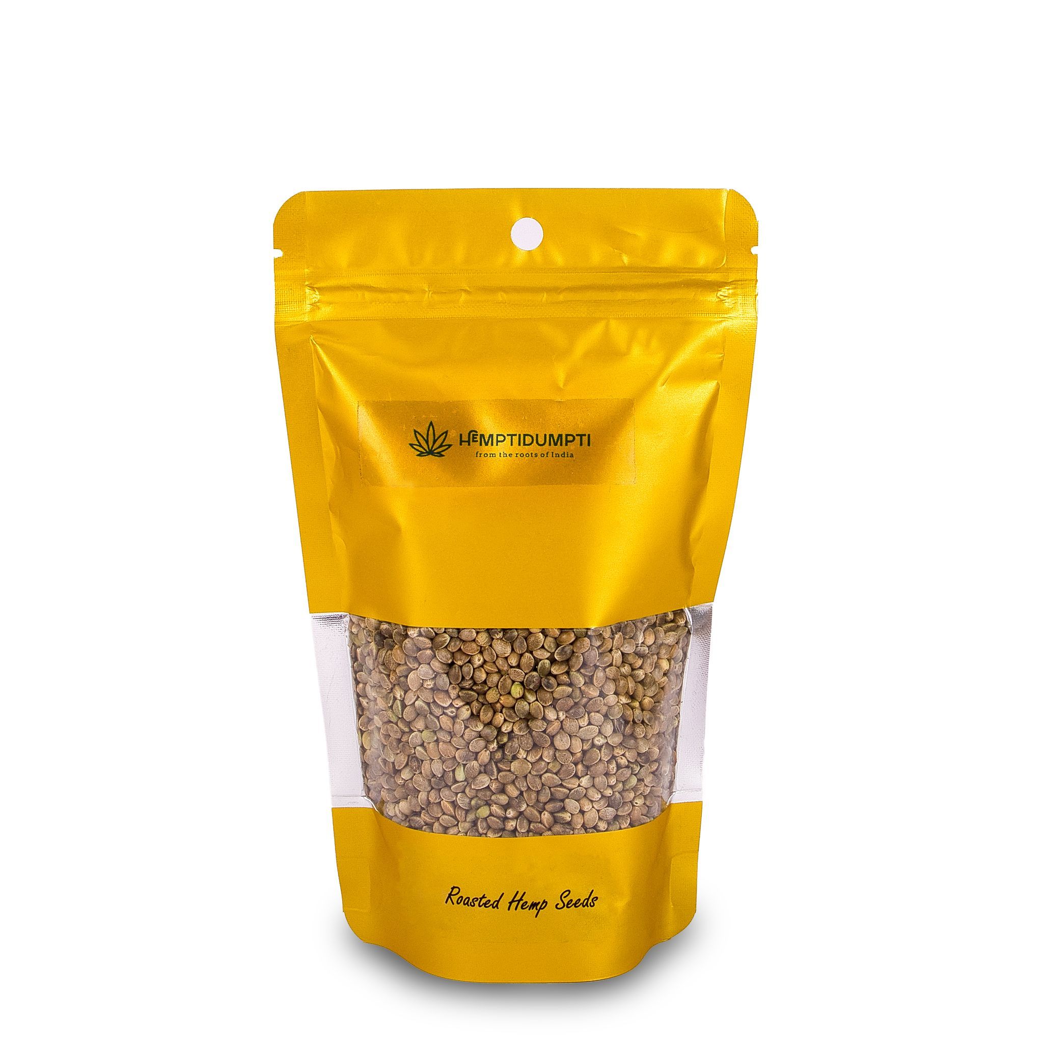 Hemptidumpti Hemp Seeds - Roasted and Salted (200 gms) | 100% Organic | Omega-3,6,9 | High Protein per Serving | Hemp Seed Munchies