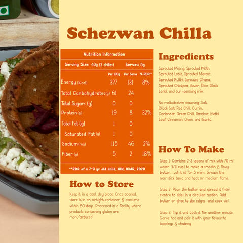 Schezwan  Chilla with Sprouted Moong Instant Mix - (200 gms)