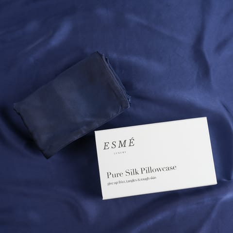 Esme Luxury Mulberry Silk Pillowcase- Blue