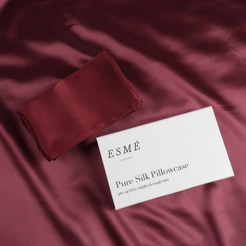 Esme Luxury Mulberry Silk Pillowcase- Maroon