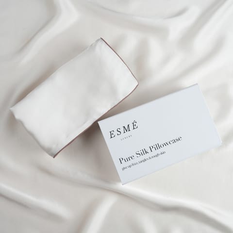 Esme Luxury Mulberry Silk Pillowcase- White