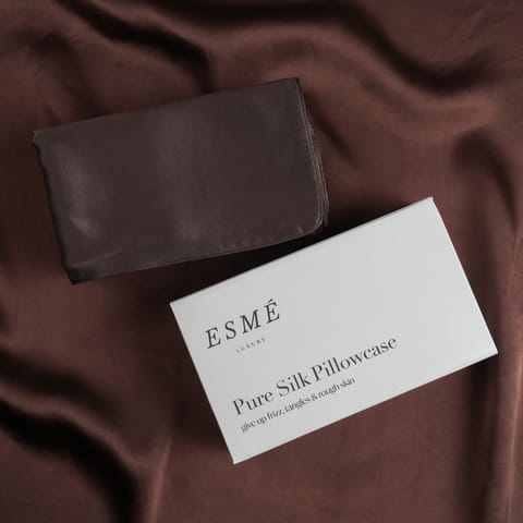 Esme Luxury Mulberry Silk Pillowcase- Brown