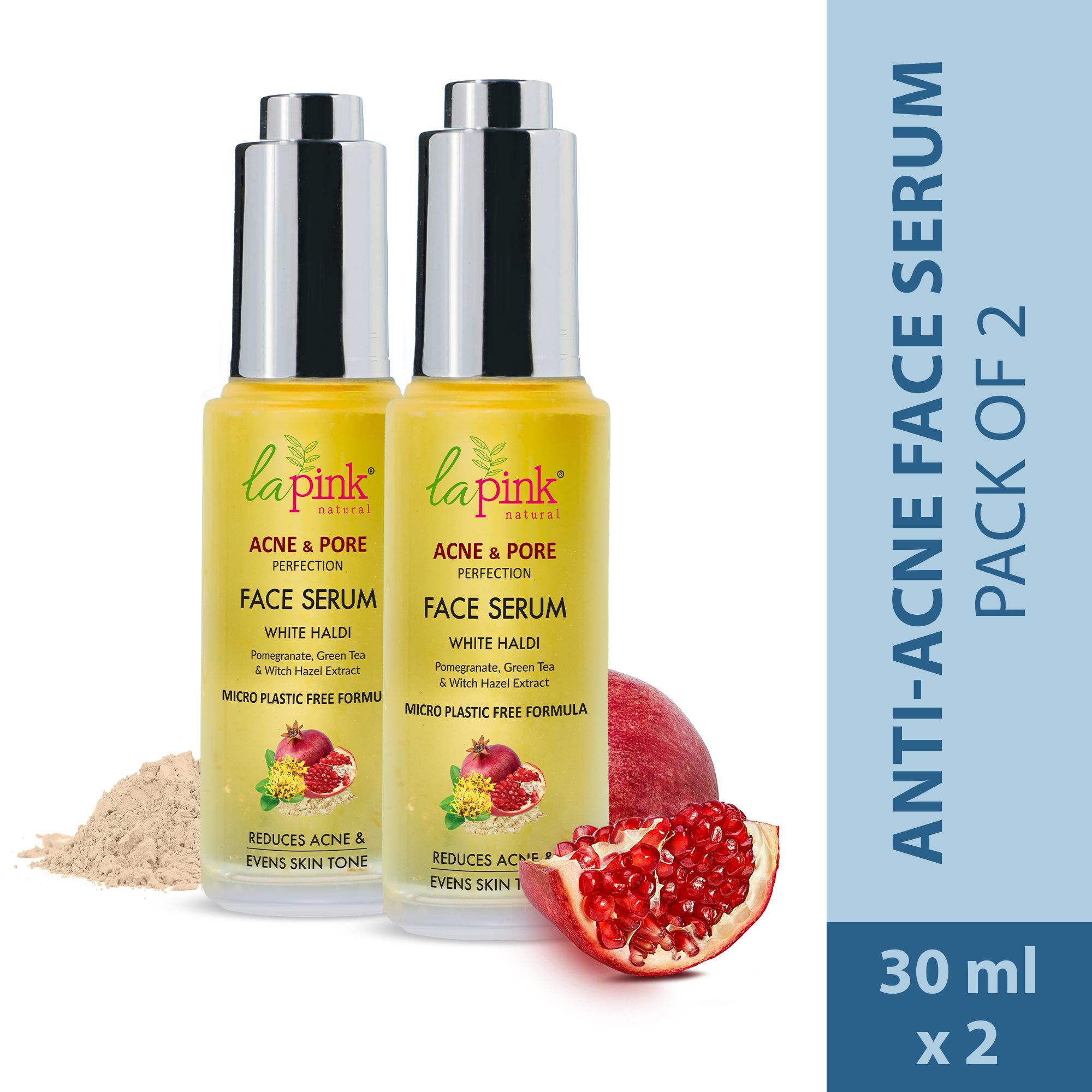 La Pink Acne & Pore Perfection Face Serum with White Haldi for Skin Radiance 30 ml  (Pack of 2)