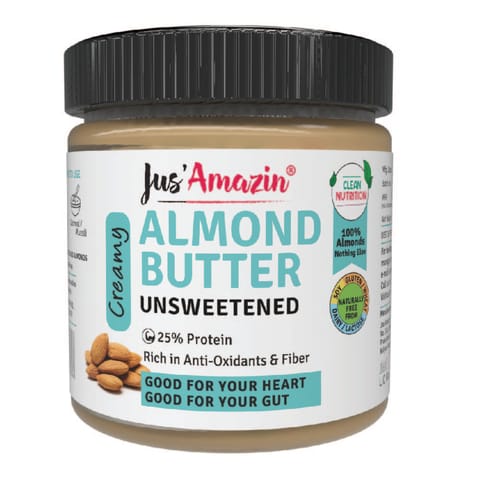 Jus Amazin Creamy Almond Butter All Natural Unsweetened 200g