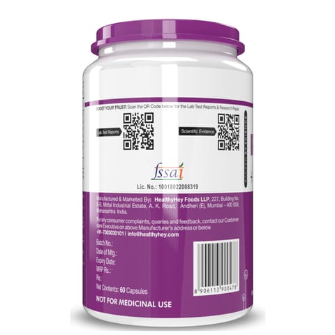 HealthyHey Nutrition Iron for Women + Vitamin B12 + Folic Acid & Vitamin C (60 Veg Capsules)