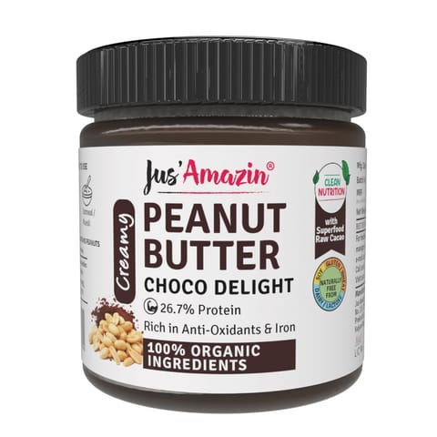 Jus Amazin Creamy Organic Peanut Butter Choco Delight 200g