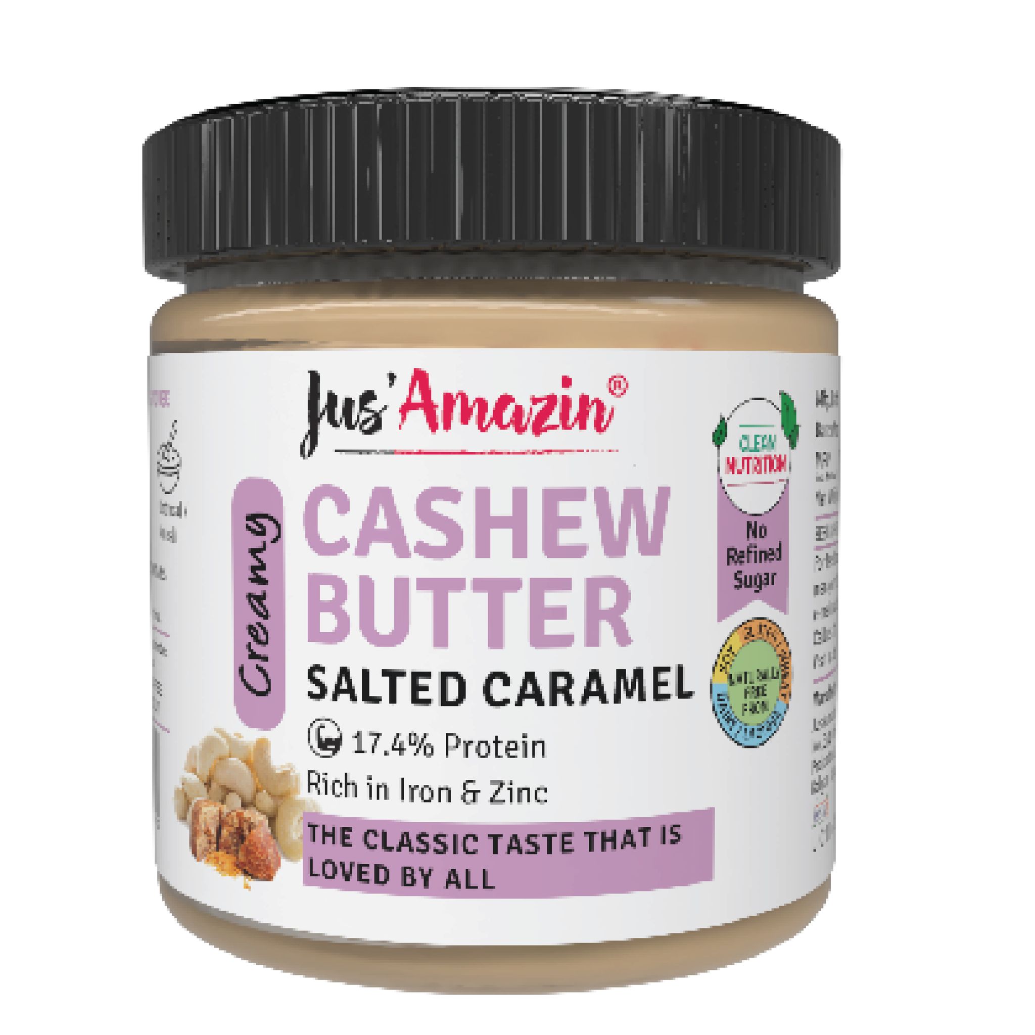 Jus Amazin Creamy Cashew Butter Salted Caramel 200g