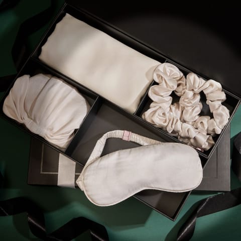 Esme Luxury Mulberry Silk Gift Set- White