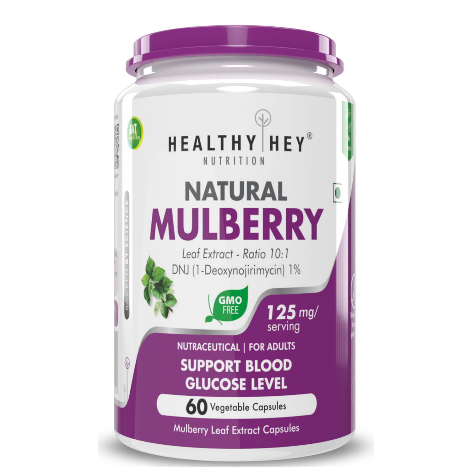 HealthyHey Nutrition Natural Mulberry Leaf Extract (60 vegetable capsules)