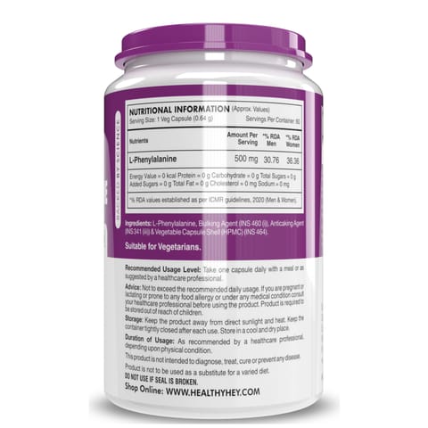 Healthyhey Nutrition L-Phenylalanine - Support Cognitive Health (60 capsules)