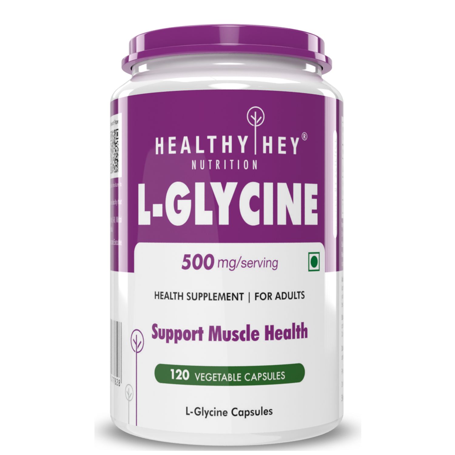 HealthyHey Nutrition L-Glycine - Support Brain and Sleep Health (120 Veg Capsules)