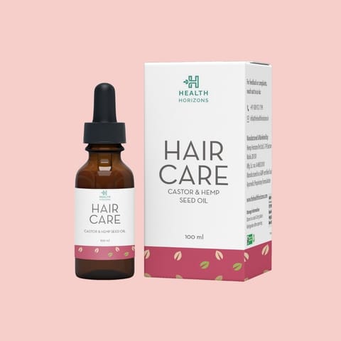Health Horizons Cold Pressed Hair Oil Hemp Hair Oil Castor Oil for Nourished Hair Omega 6 and3-100ml