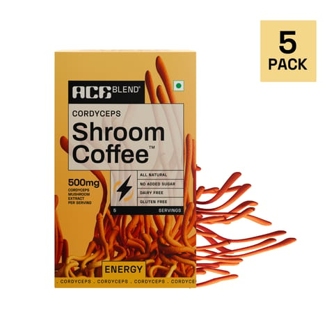 Ace Blend Cordyceps SHROOM COFFEE � | Mushroom Coffee | KSM 66 Ashwagandha | L-Theanine | MCT | Immunity | Energy | 100% Arabica | Fasting Friendly | Cold/Hot Brew