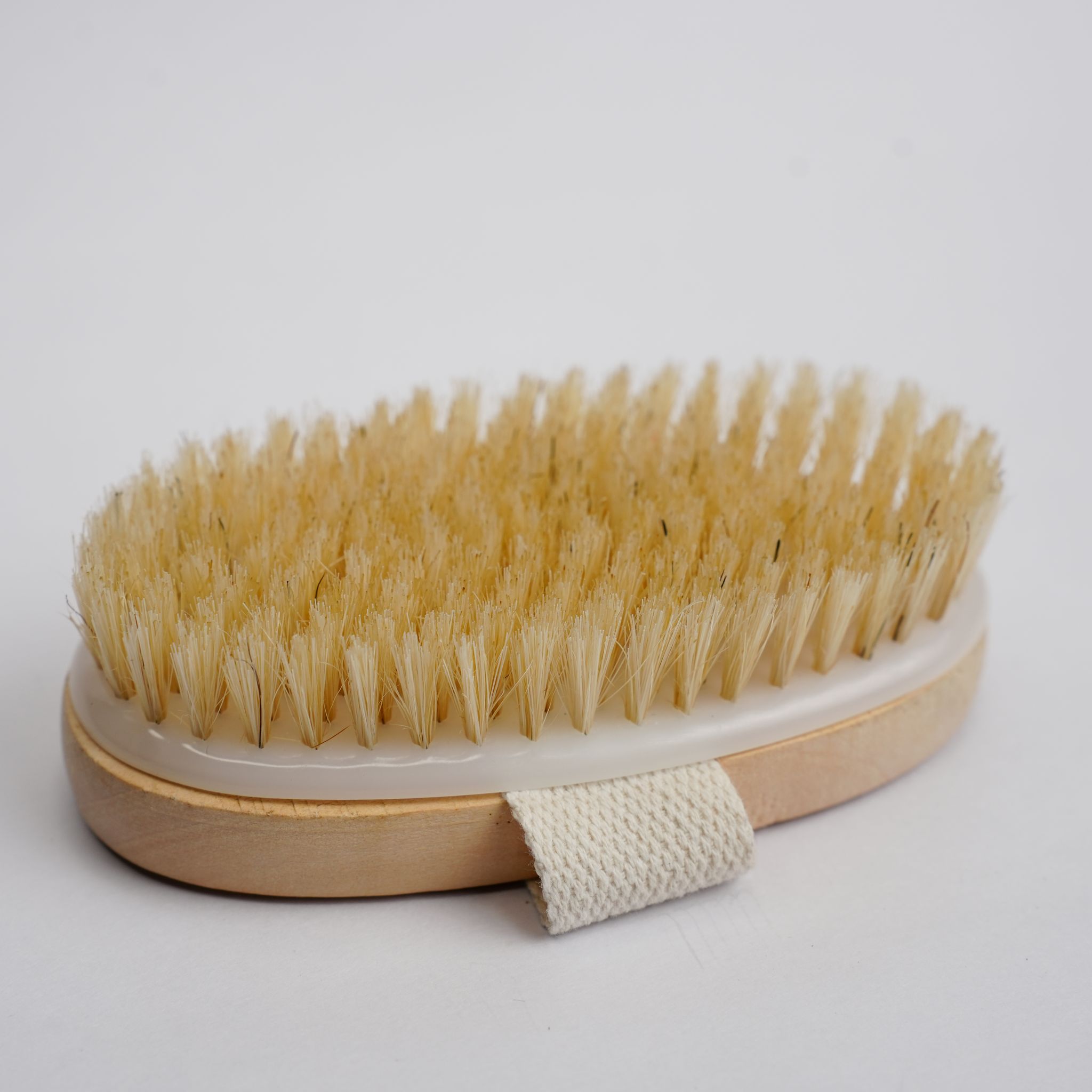 Organic B Velvet Touch Beach Wood Body Scrubber Brush | Oval Shaped