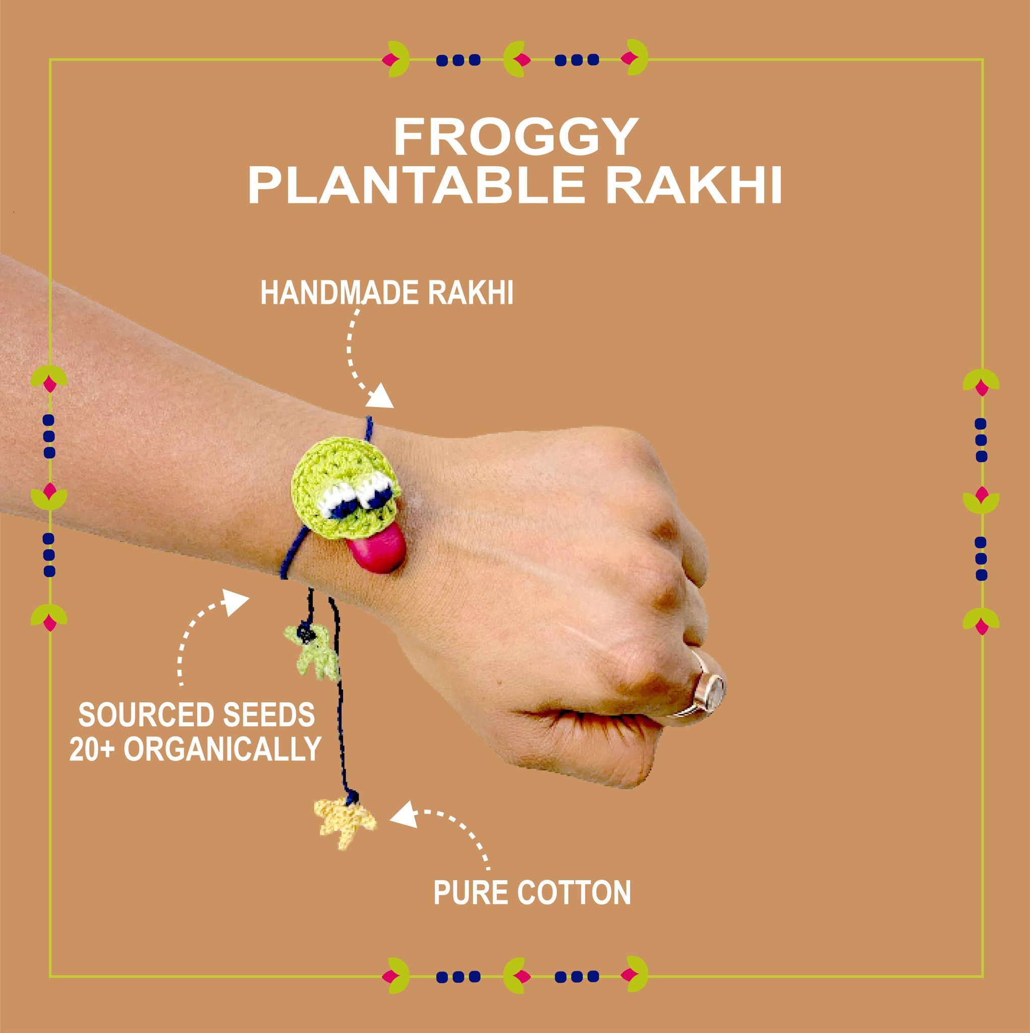 Shuddh Natural The Froggy - PLANTABLE - ECO FRIENDLY RAKHI EMBEDDED WITH SEEDS