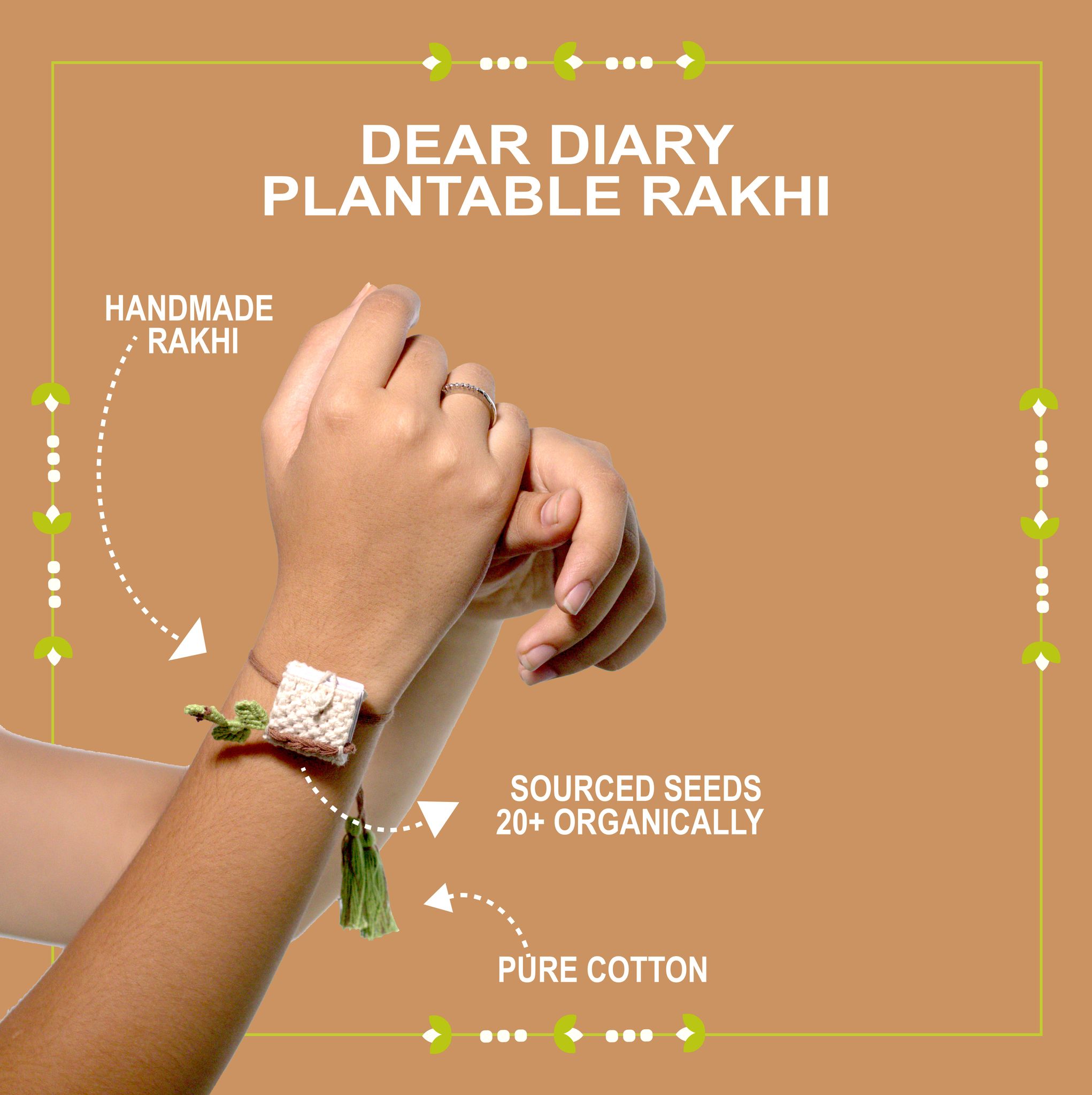 Shuddh Natural Dear Diary - PLANTABLE - ECO FRIENDLY RAKHI EMBEDDED WITH SEEDS