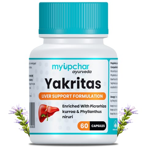 myUpchar Ayurveda Yakritas  | Helps in Liver Support & Liver Detox (60 Veg Capsules)