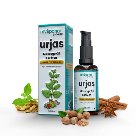 myUpchar Ayurveda Urjas Massage Oil For Men | Restores Energy & Hardens | Relaxing Muscles (30 ml)