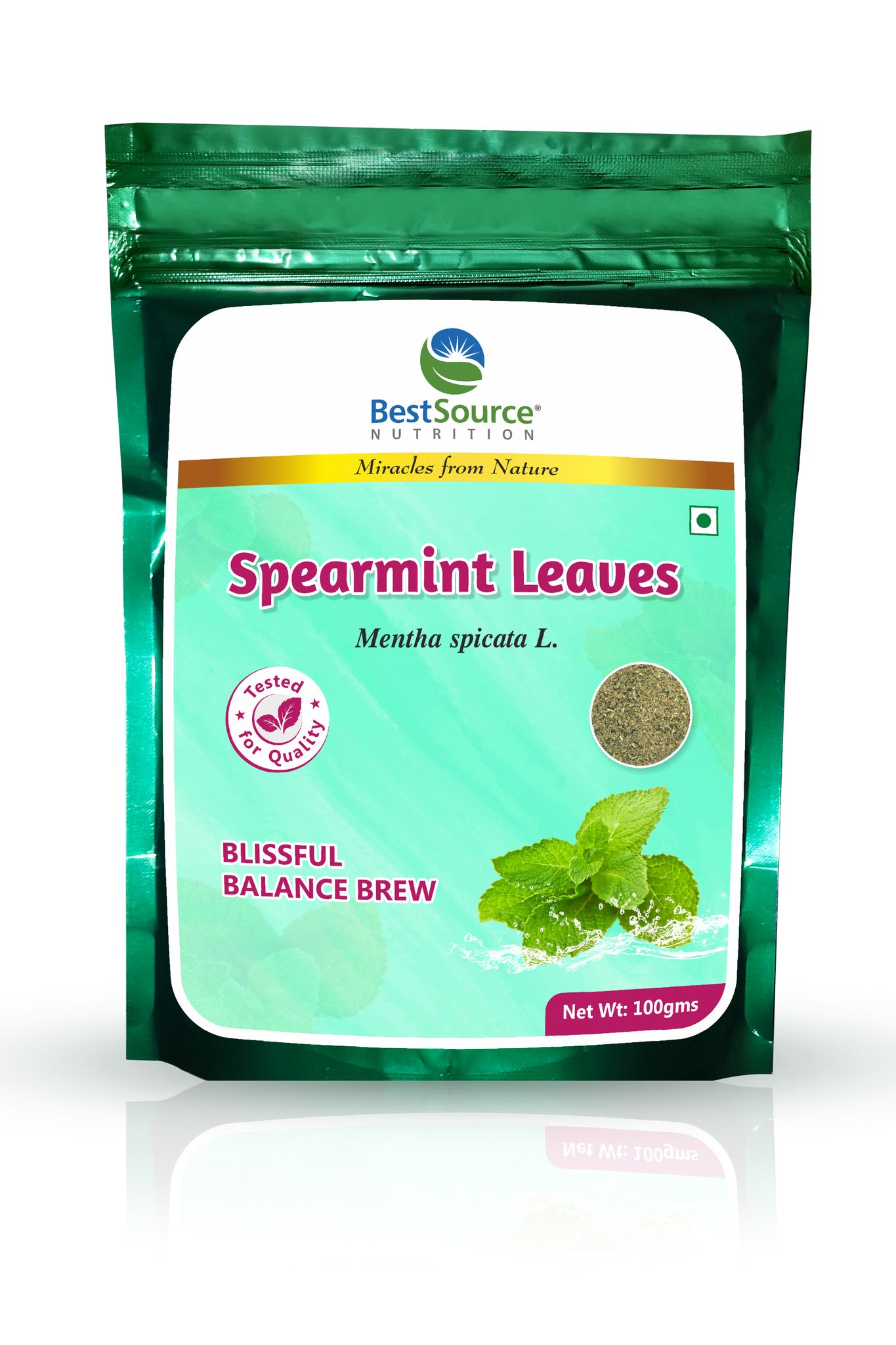 BestSource Nutrition Spearmint Tea| Dried leaves | Known to Help in PCOS, Hormonal Imbalance, Unwanted/Facial Hair | Manages Digestion, Flatulence | Rich in Antioxidants (100 gms)