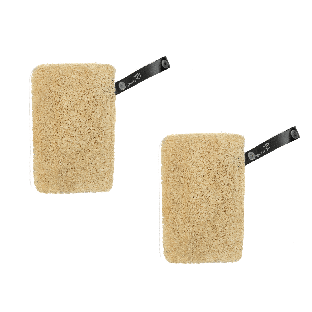 Organic B Rectangular Shaped Natural Loofah (Pack of 2)