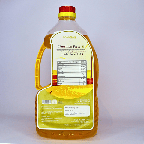 Dadobaa Sunflower Wood Pressed Oil (2 litres)