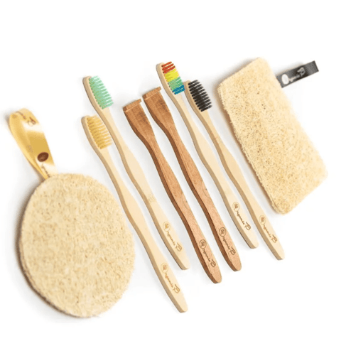 Organic B Eco-conscious Family Essential Pack | 4 Tooth Brushes + 2 Tongue Cleaner + 2 Loofah