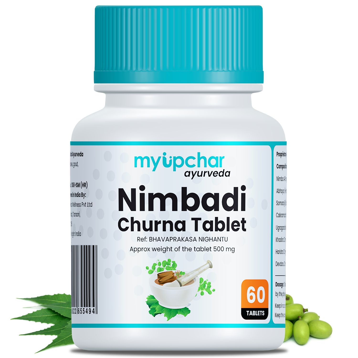 myUpchar Ayurveda Nimbadi Churna | For Skin Problems (60 Veg Tablets)