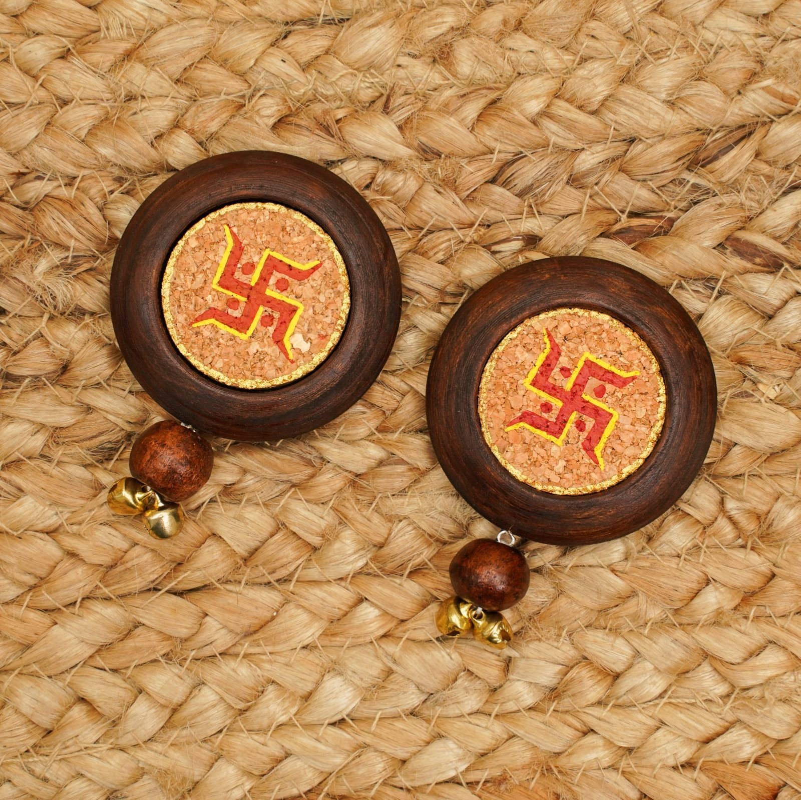 Scrapshala | Swastik Diwali Door Hanging | Pack of 2 | 100 % Natural | Timeless Look | Reusable | Auspicious Vibe | Handcrafted in Banaras