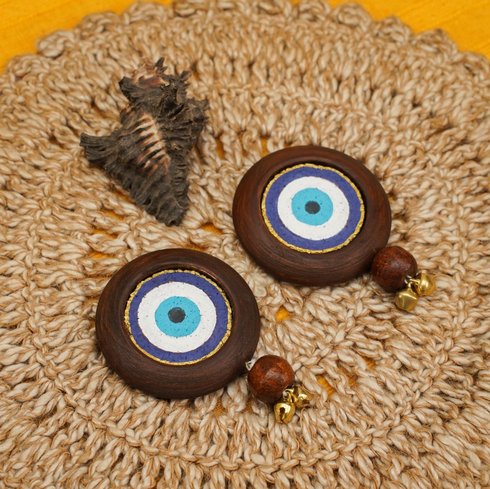 Scrapshala | Evil Eye Diwali Door Hanging | Pack of 2 | 100 % Natural | Timeless Look | Reusable | Positive Energy | Handcrafted in Banaras