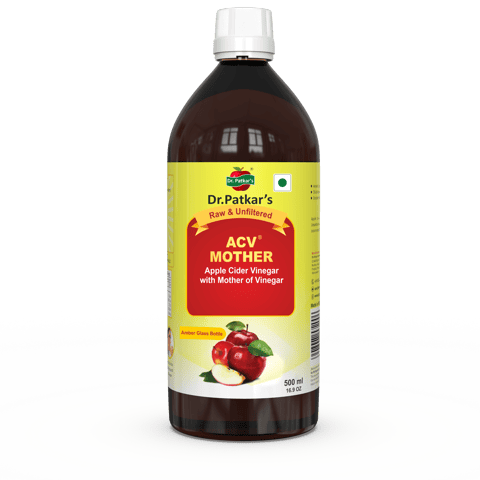 Dr. Patkar's Apple Cider Vinegar with Mother Vinegar | Unfiltered & Undiluted | Suitable for Weight Management & Improved Immunity (500 ml)