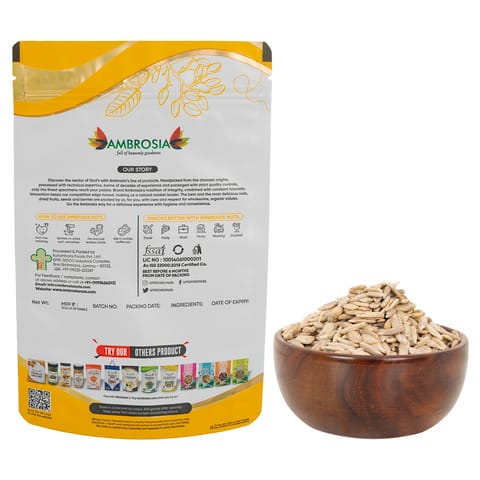 Ambrosia Premium Sunflower Seeds Pouch |Raw| Unroasted (250 gms)