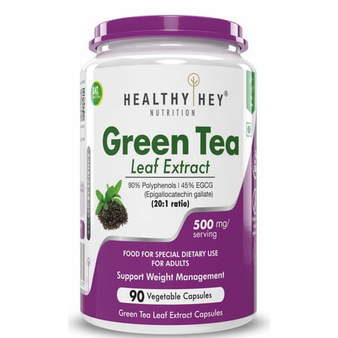 HealthyHey Nutrition Premium Green Tea Extract Supplement (90 Vegetable Capsules)