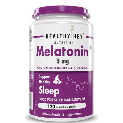 HealthyHey Nutrition Melatonin 5 mg (120 Vegetable Capsules)