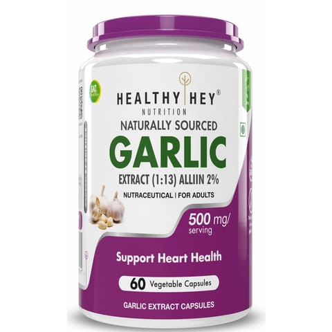 HealthyHey Nutrition Naturally Sourced Garlic Extract (60 Veg Capsules)