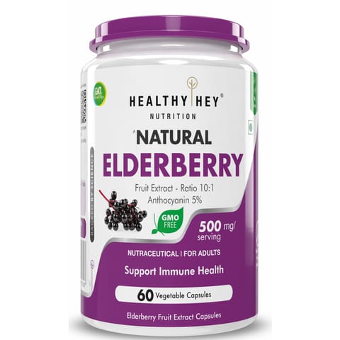 HealthyHey Nutrition Natural Elderberry Fruit Extract (60 Vegetable Capsules)