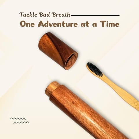 Organic B Pure Mao Bamboo toothbrush with Travel Case | Activated charcoal