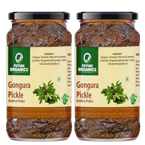 Future Organics Gongura Pickle 220 gms Each Pack of 2