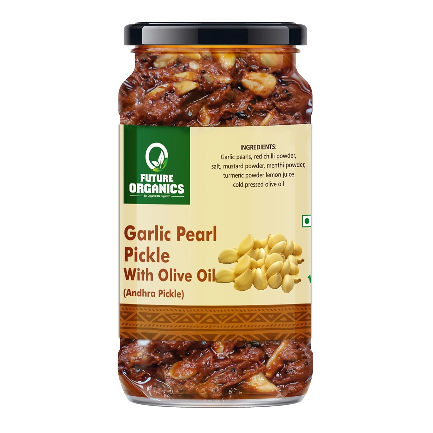 Future Organics Garlic Pearl Pickle with Olive Oil 220 gms