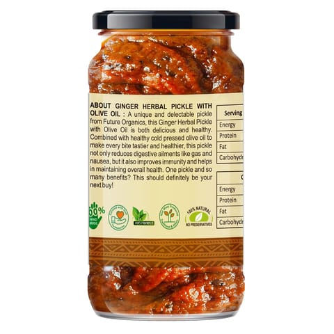 Future Organics Ginger Herbal with Olive Oil Pickle 220 gms