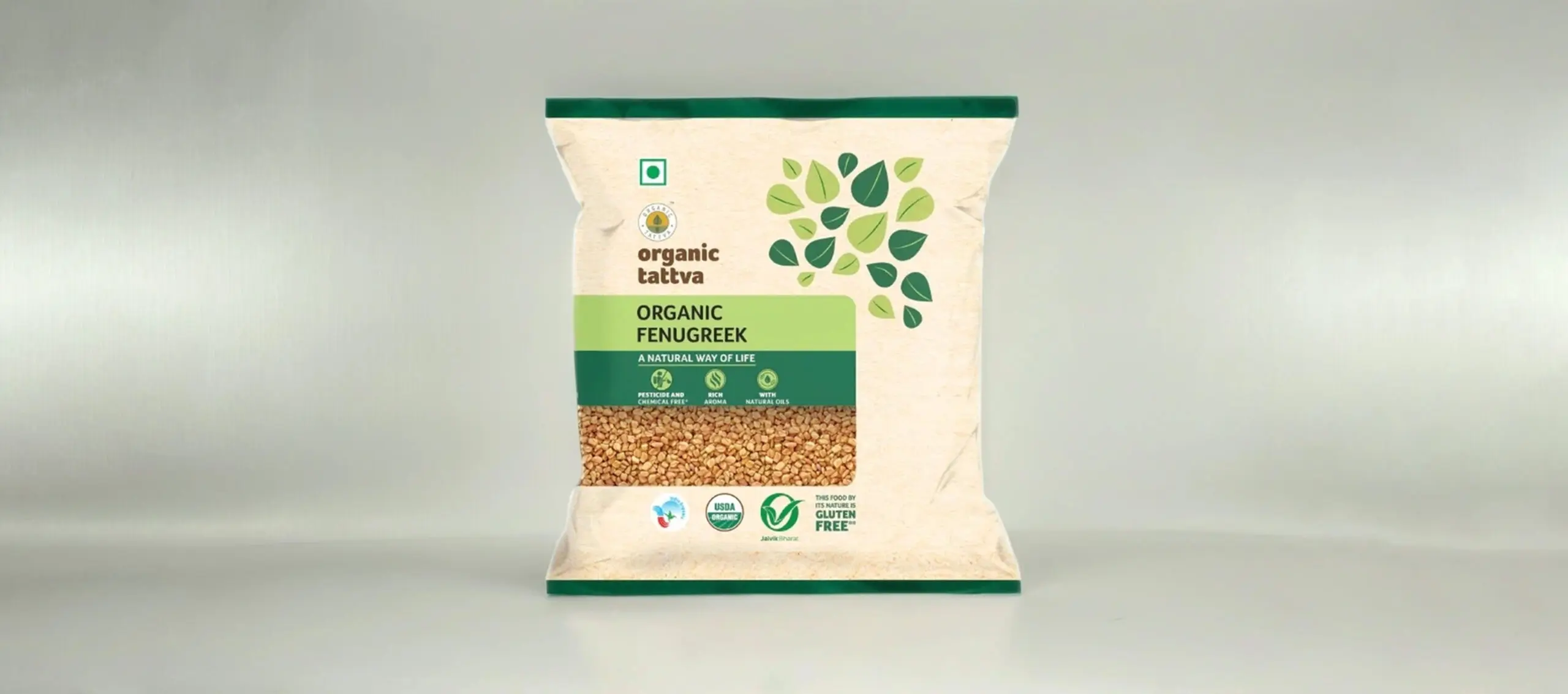 Organic Tattva fenugreek front D scaled 1