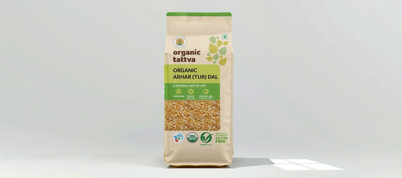 Organic Arhar (Tur) Dal - front