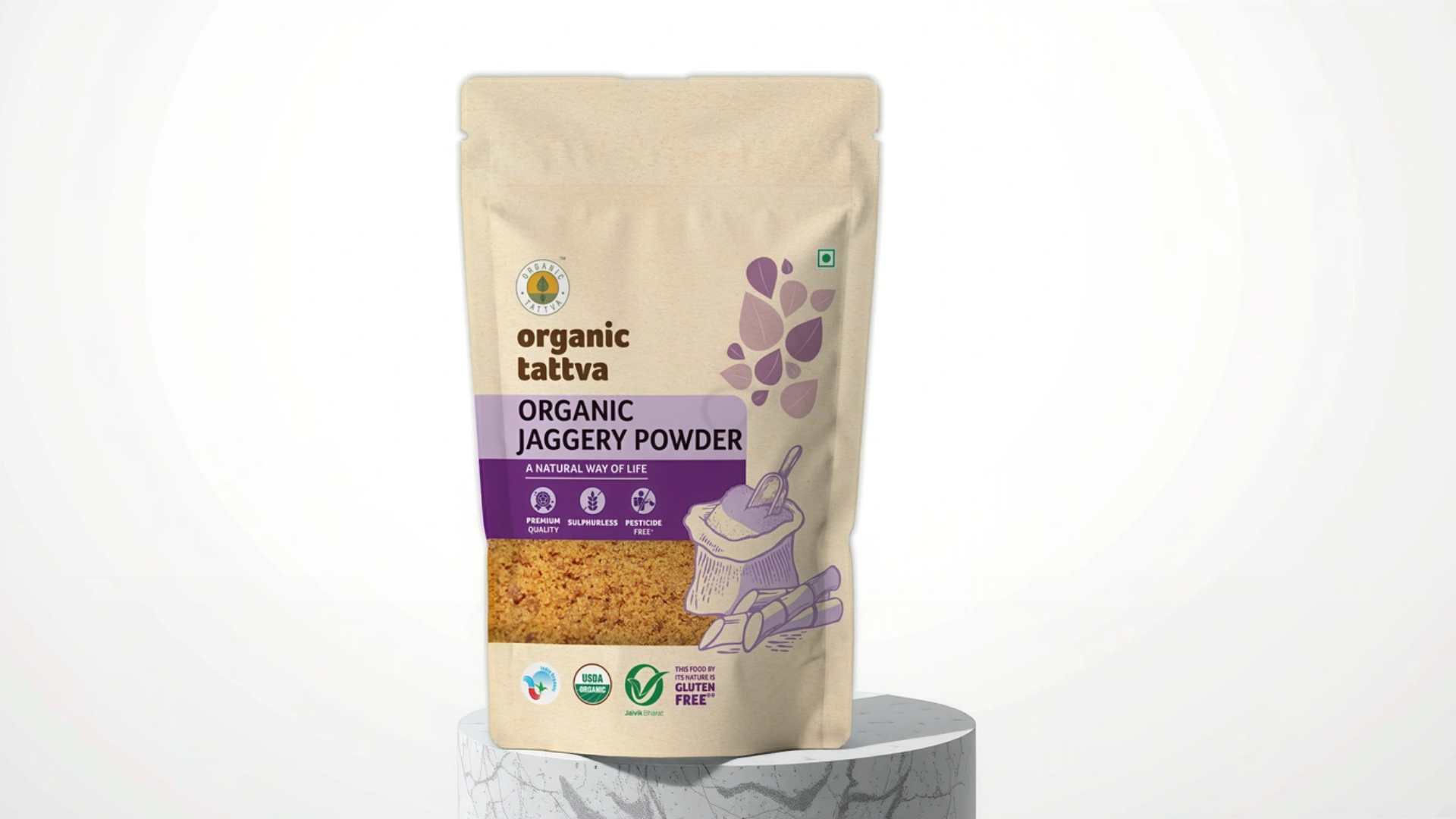 Organic Jaggery Powder - front