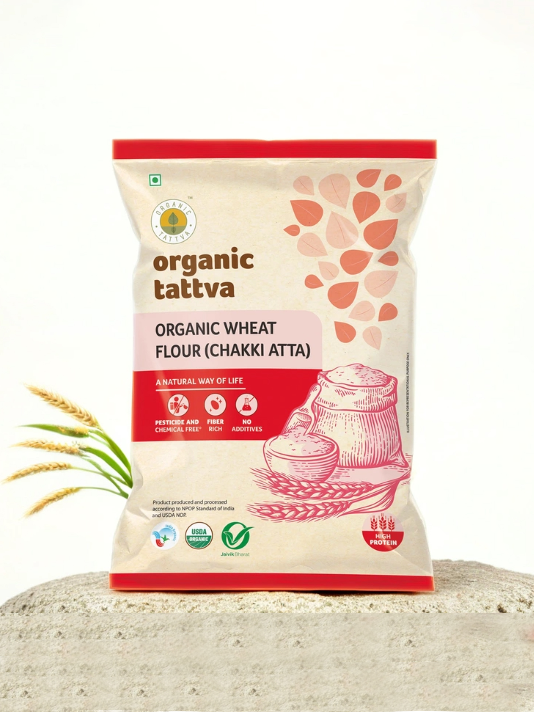 Organic Whole Wheat Flour (Chakki Atta) - front (2)