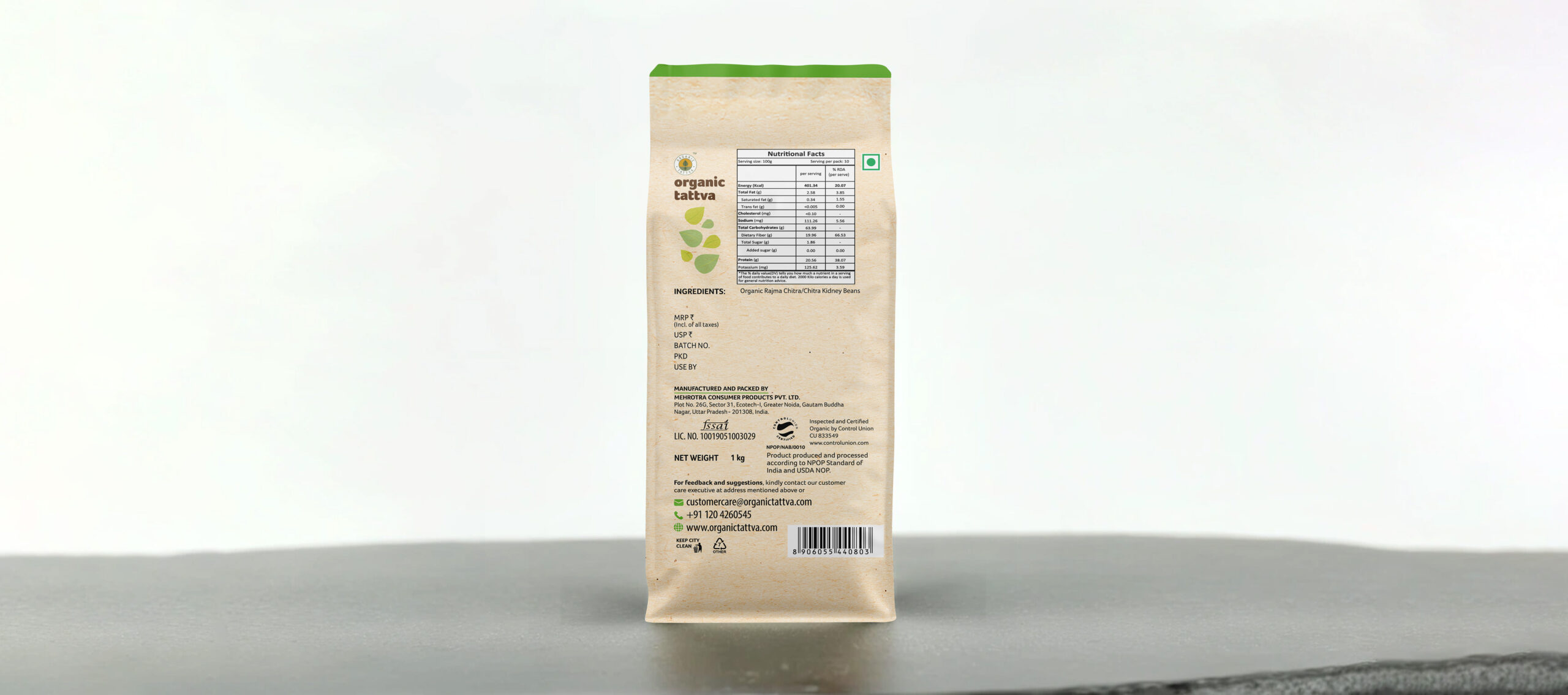 Organic Rajma Chitra back D