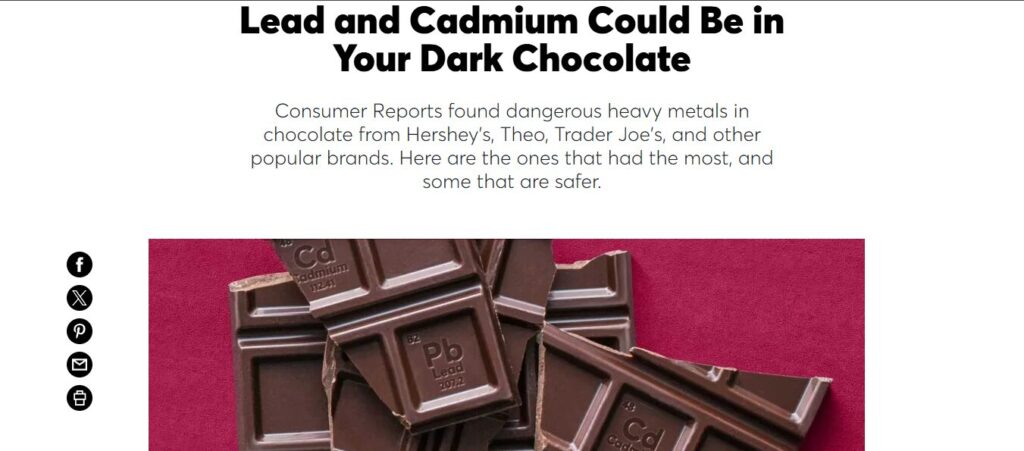 Lead and Cadmium in Chocolate News 1